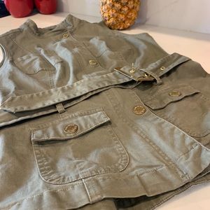 G by Guess Army Green Vest with belt size M